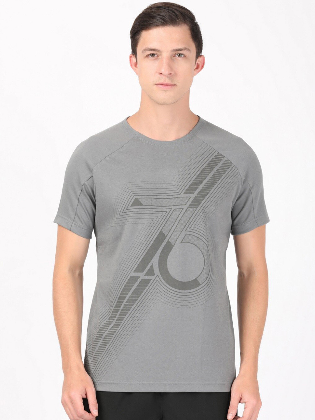 Buy Jockey Men Grey Typography Printed T Shirt - Tshirts for Men ...