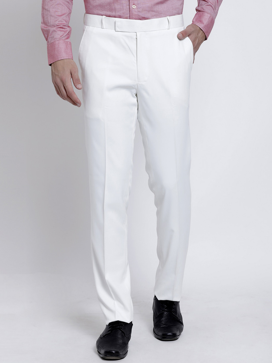 Buy RG DESIGNERS Men White Slim Fit Trousers Trousers for Men