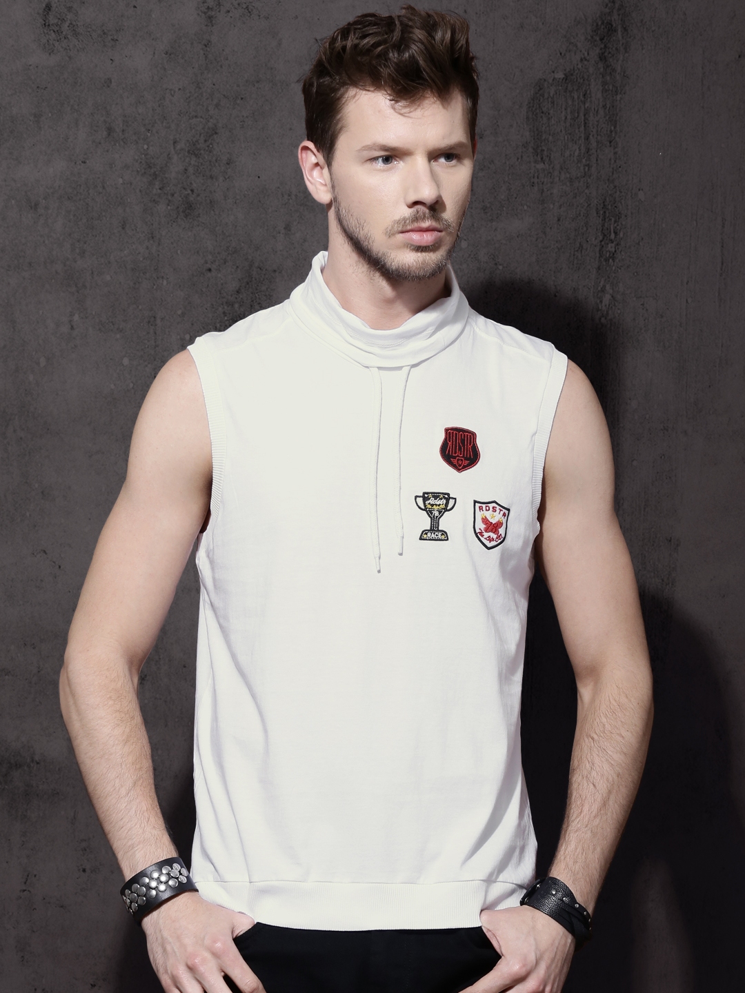 turtle neck t shirt for men white