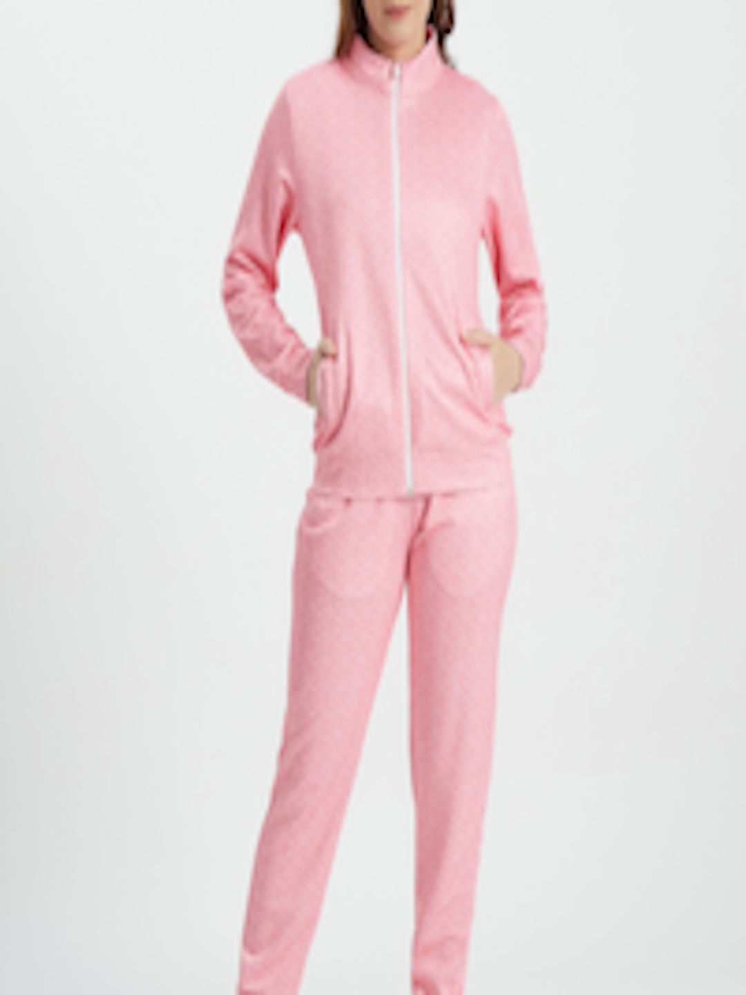 Buy EDRIO Women Pink & White Printed Tracksuit - Tracksuits for Women ...