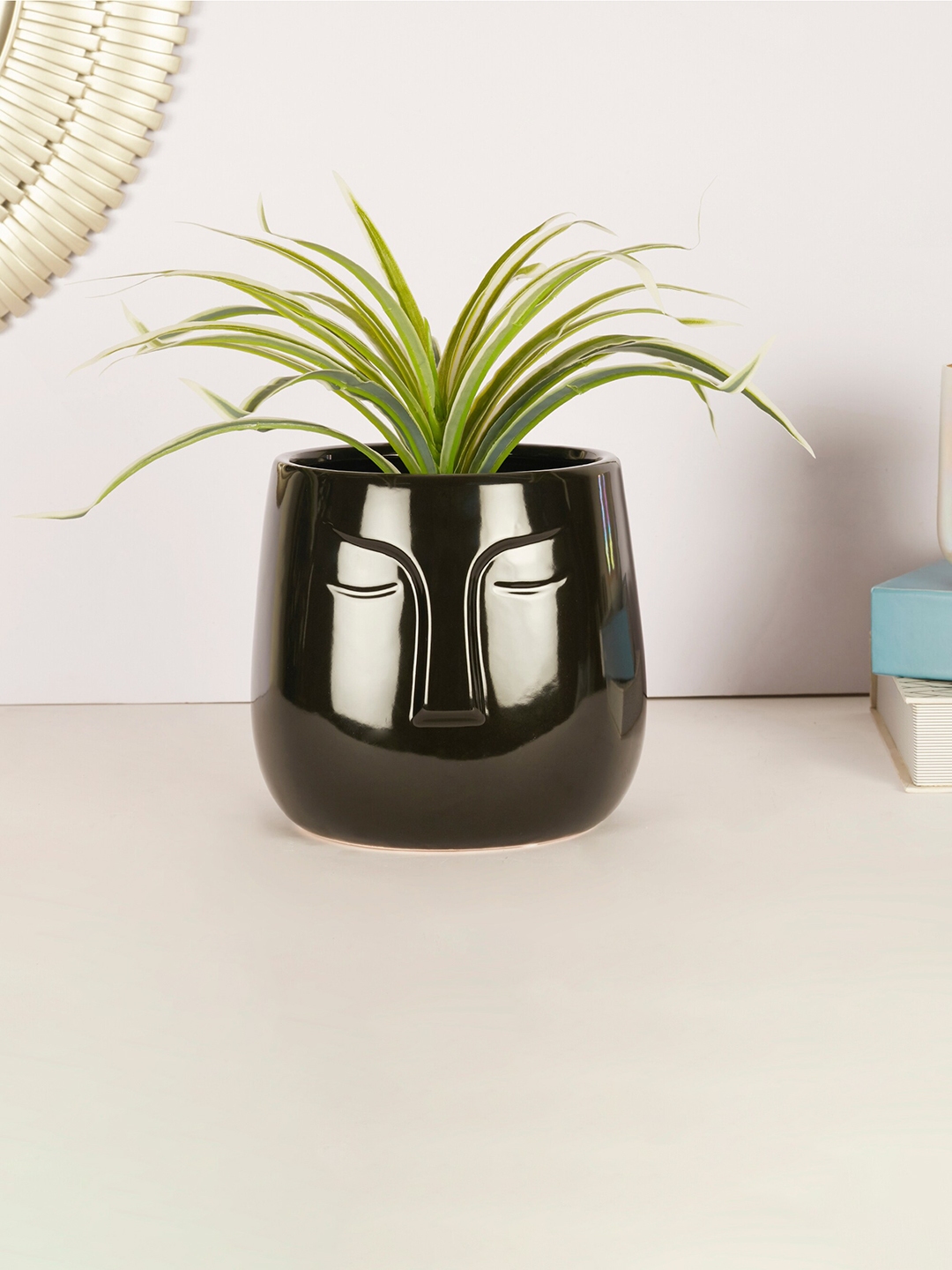 Buy HomeTown Black Alura Ceramic Planter Planters for Unisex 18682790
