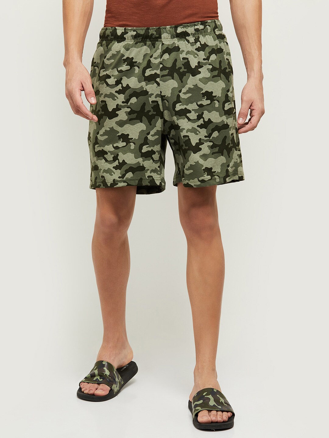 Buy Max Men Green & Black Printed Lounge Shorts - Lounge Shorts for Men ...