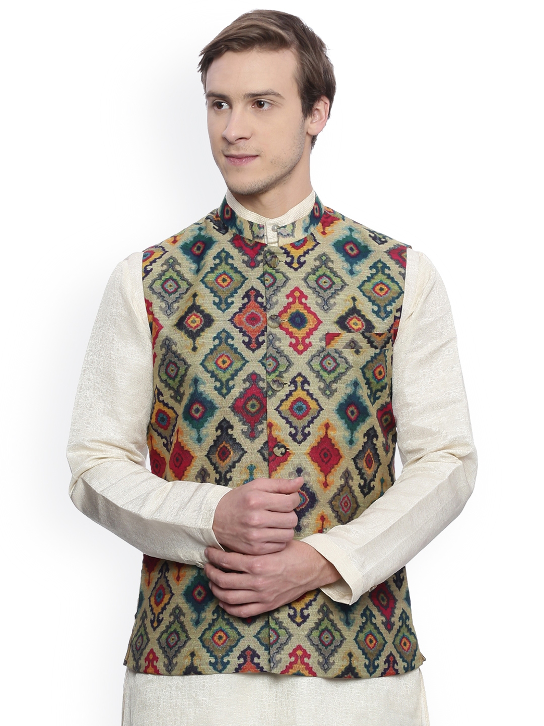 Smart Buy Auto >> Buy Mayank Modi Multicoloured Printed Chanderi Nehru Jacket - Nehru Jackets for Men 1868434 | Myntra Smart Buy Auto >> Buy Mayank Modi Multicoloured Printed Chanderi Nehru Jacket - Nehru Jackets for Men 1868434 | Myntra