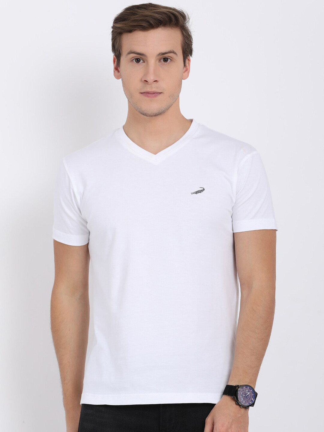 Buy Crocodile Men White V Neck T Shirt Tshirts for Men 18684394 Myntra