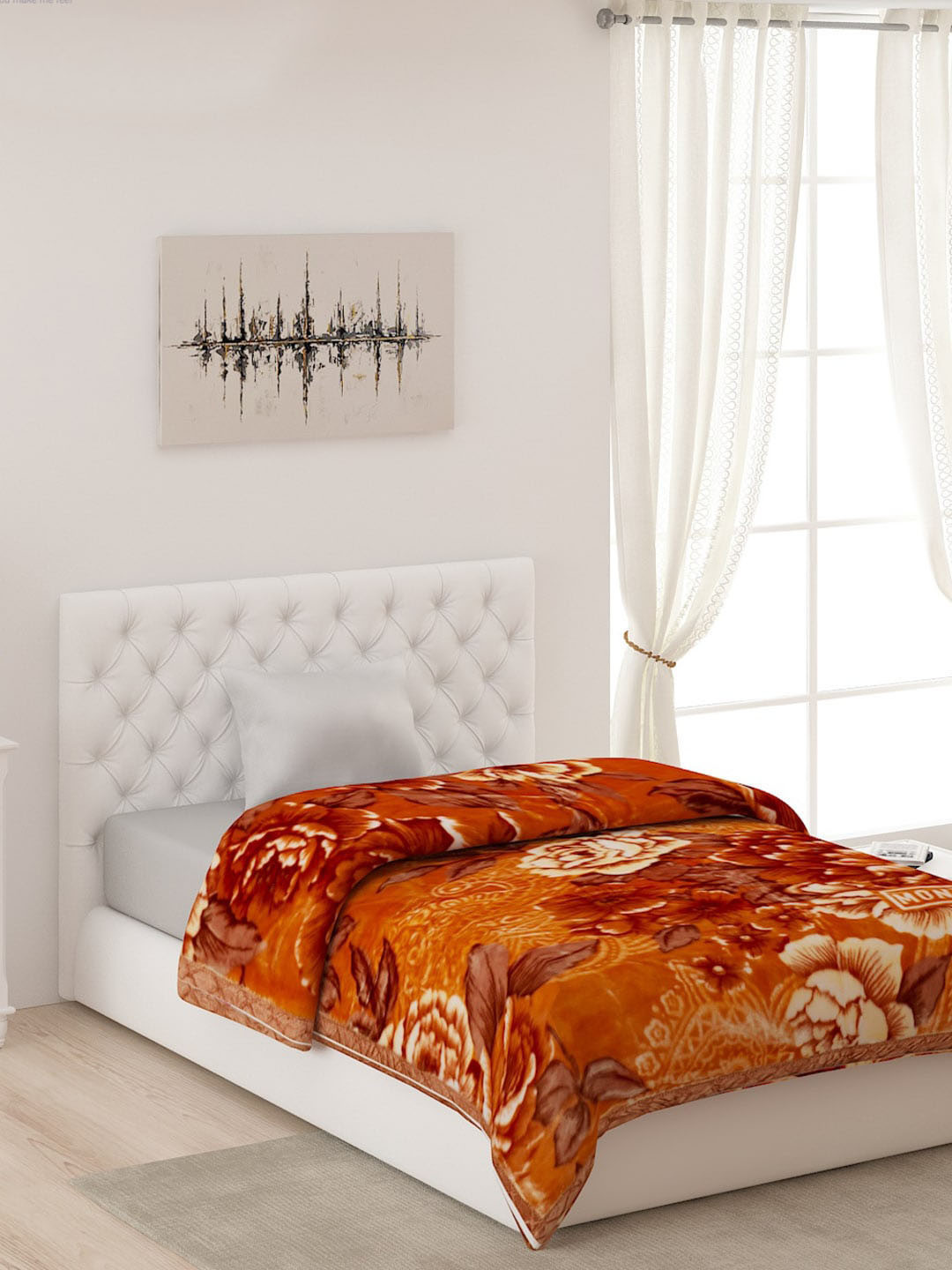 Buy Monte Carlo Multicoloured Floral AC Room Single Bed Blanket