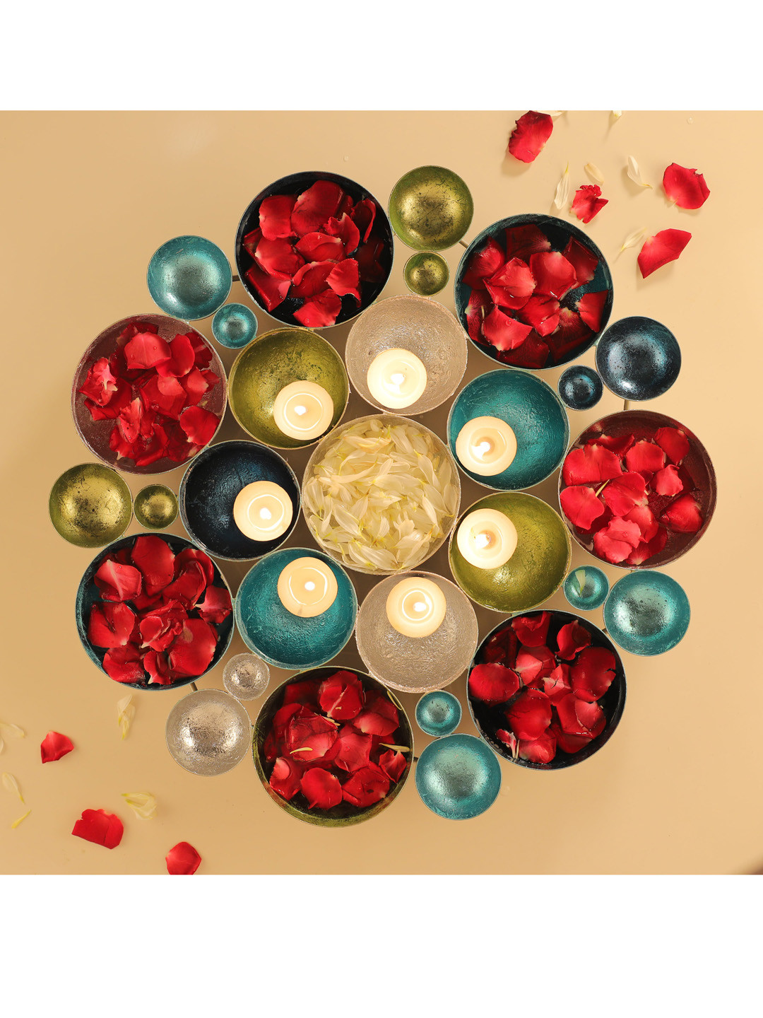 Buy HomeTown Green Solid Table Top Tealight Holder Candle Holders for Unisex 18691490 Myntra
