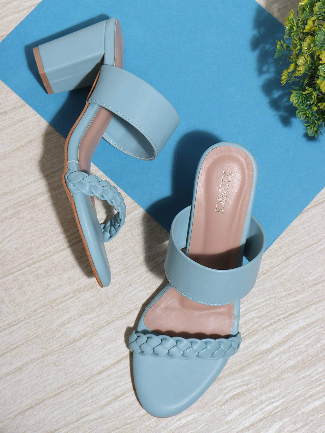 powder blue block heels