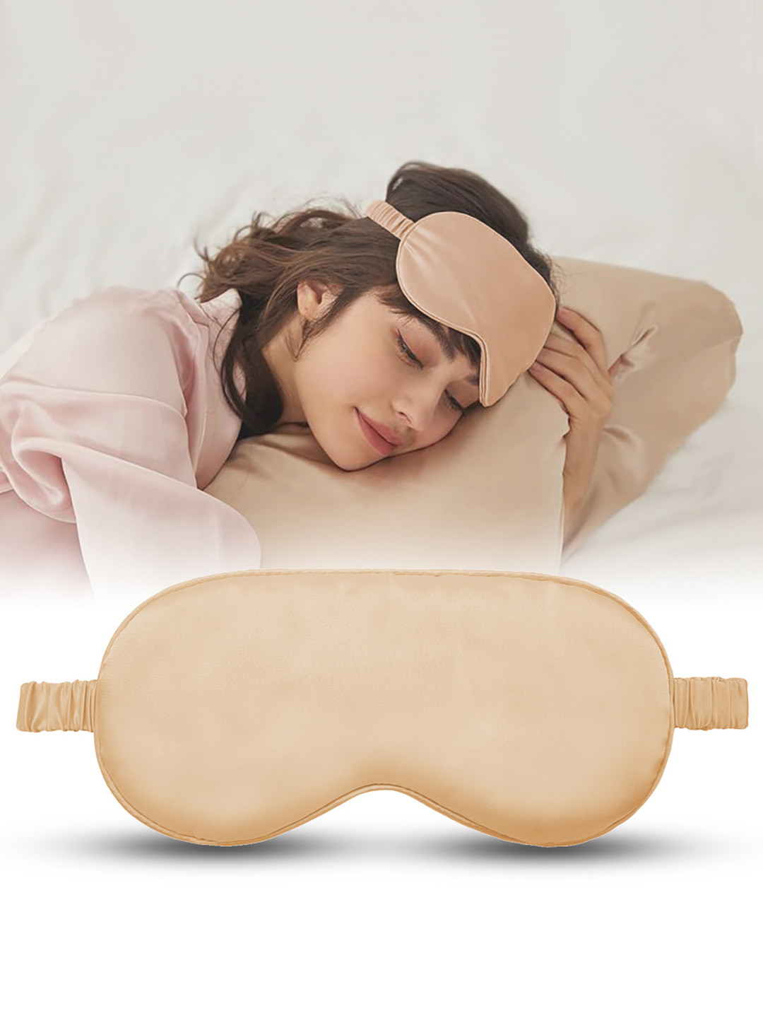 Buy JENNA Adults Beige Solid Silk Finish Sleeping Eye Mask Travel