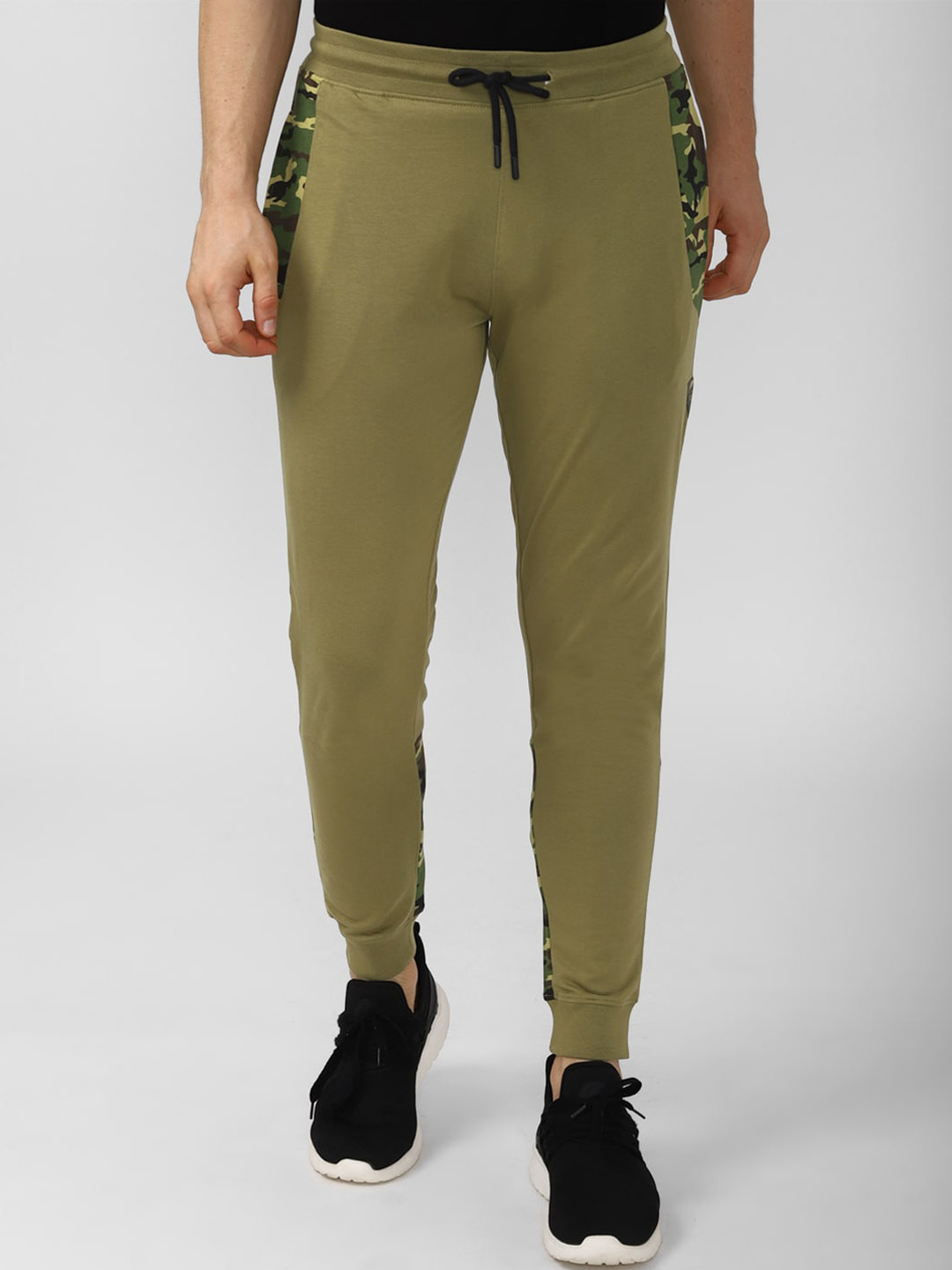 Buy Peter England Men Olive Green Solid Joggers Track Pants Track