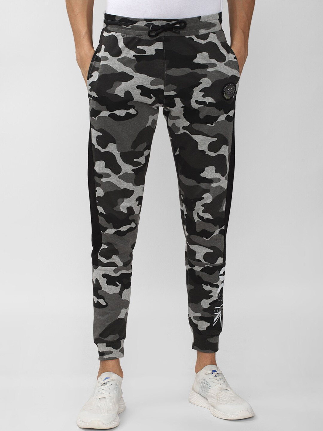 Buy Peter England Men Grey Printed Jogger Track Pants Track Pants for