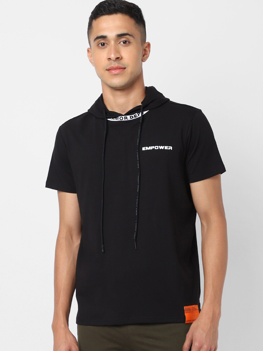 Buy Street Armor By Pantaloons Men Black Solid Hooded T Shirt Tshirts