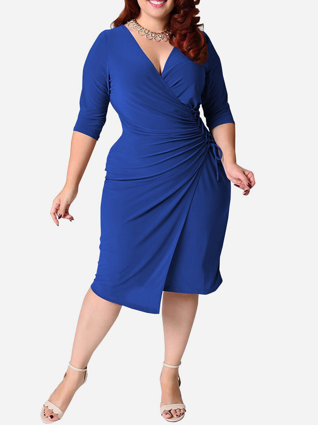 Buy URBANIC Blue Wrap Tie Up Dress Dresses for Women 18702570 Myntra