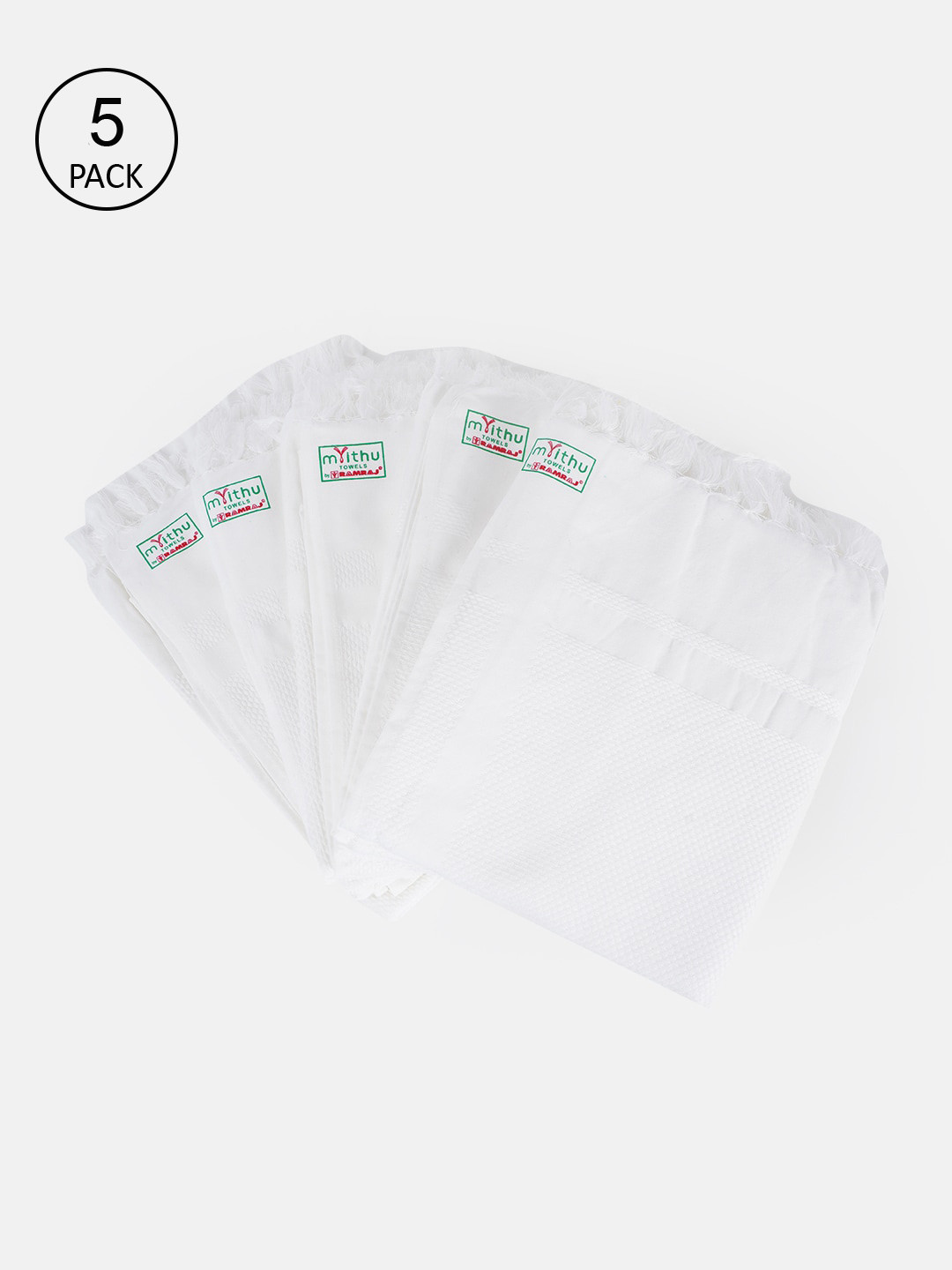 Buy Ramraj Pack Of 5 White Solid Cotton Bath Towel Bath Towels for