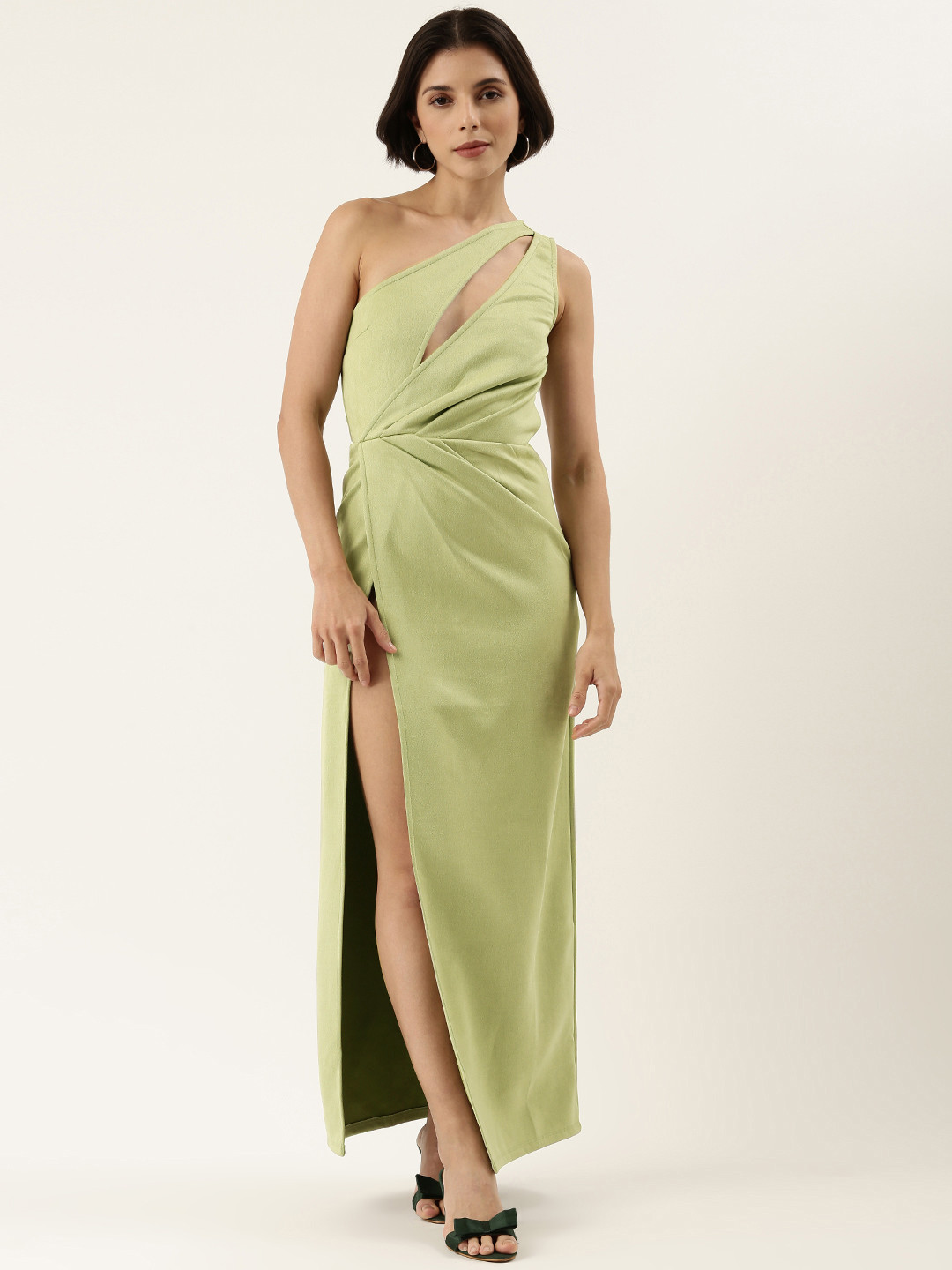 Buy FOREVER 21 Women Olive Green Solid Casual Maxi Dress Dresses for