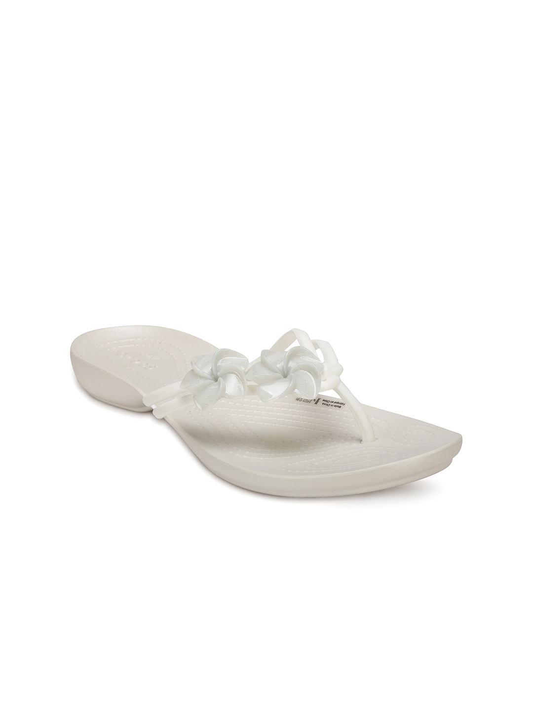 white flip flop crocs