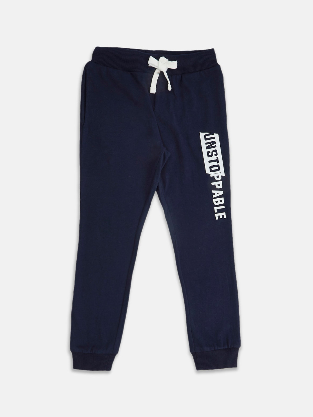 Buy Pantaloons Junior Boys Navy Blue Solid Cotton Track Pants Track