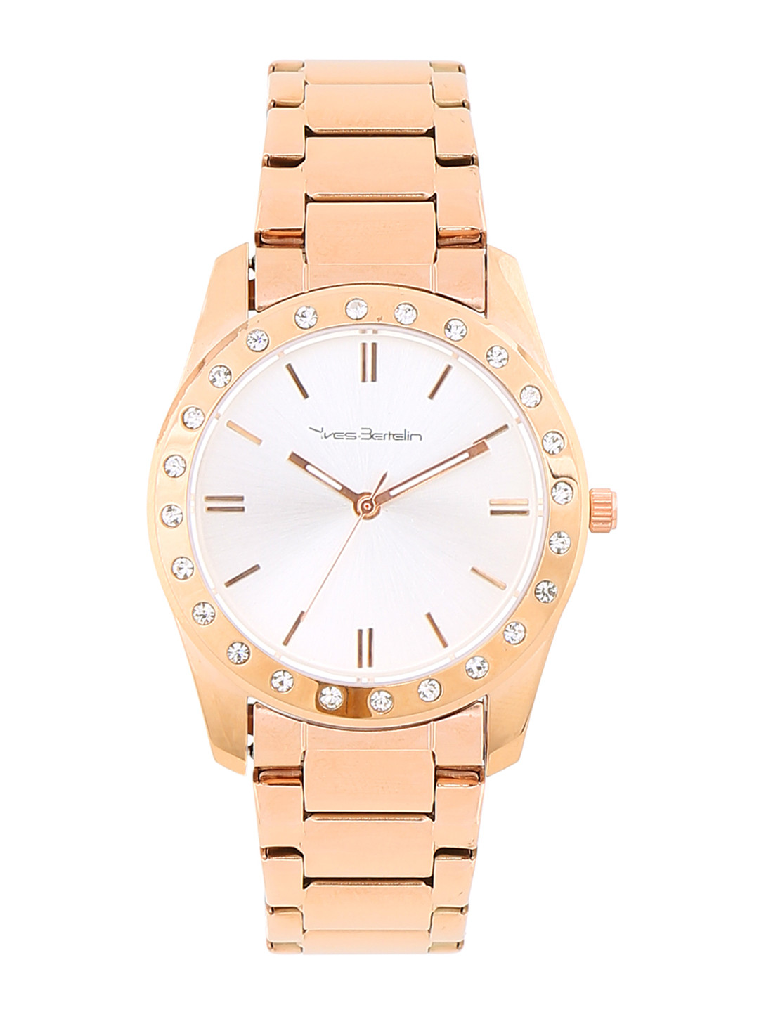 Montre Homme Yves Bertelin - Cadran Argenté, Bracelet Cuir Marron, Neuve étiquetée