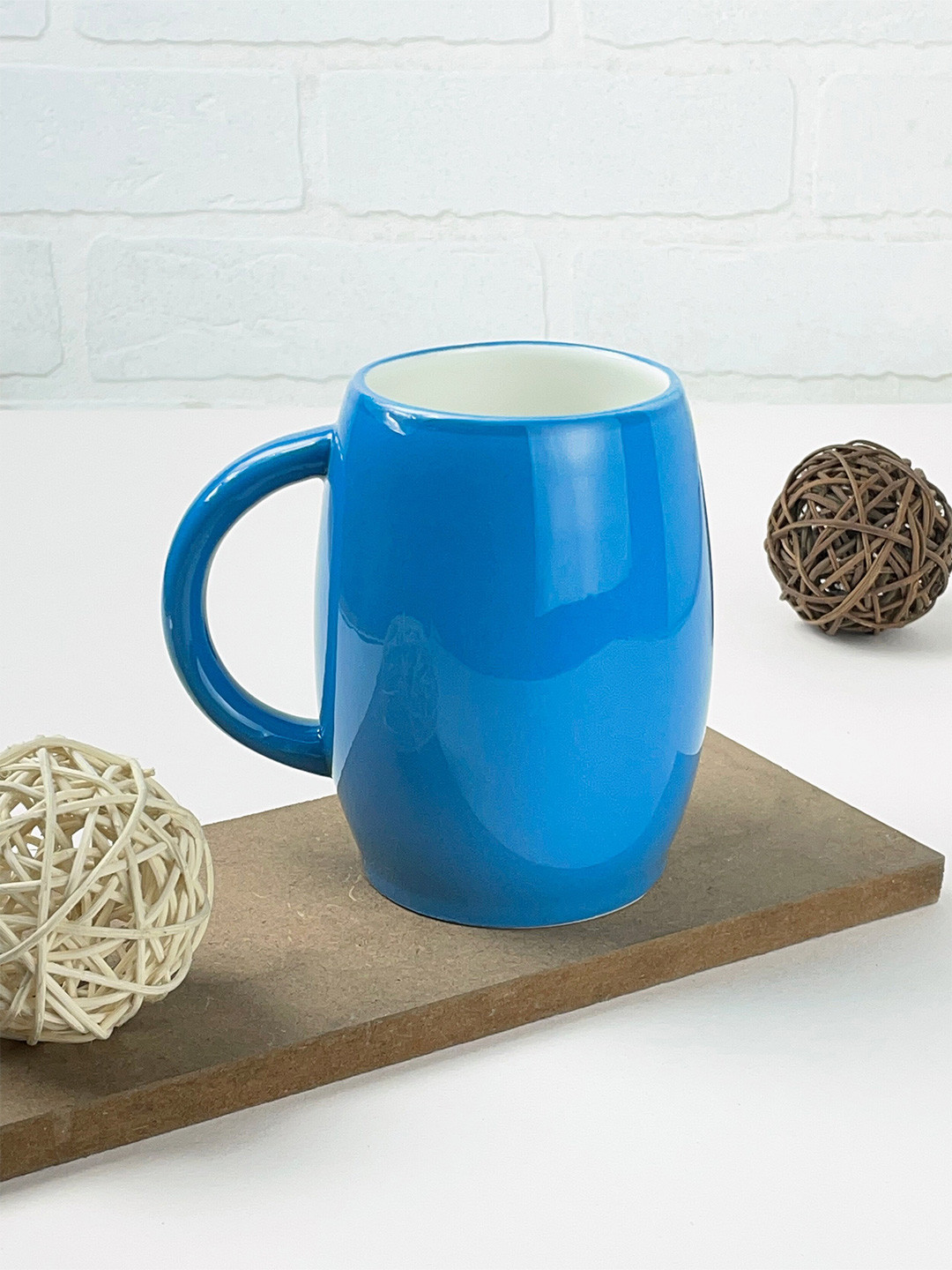 Buy JCPL Blue Solid Ceramic Glossy Mugs Set Of Cups And Mugs Cups And