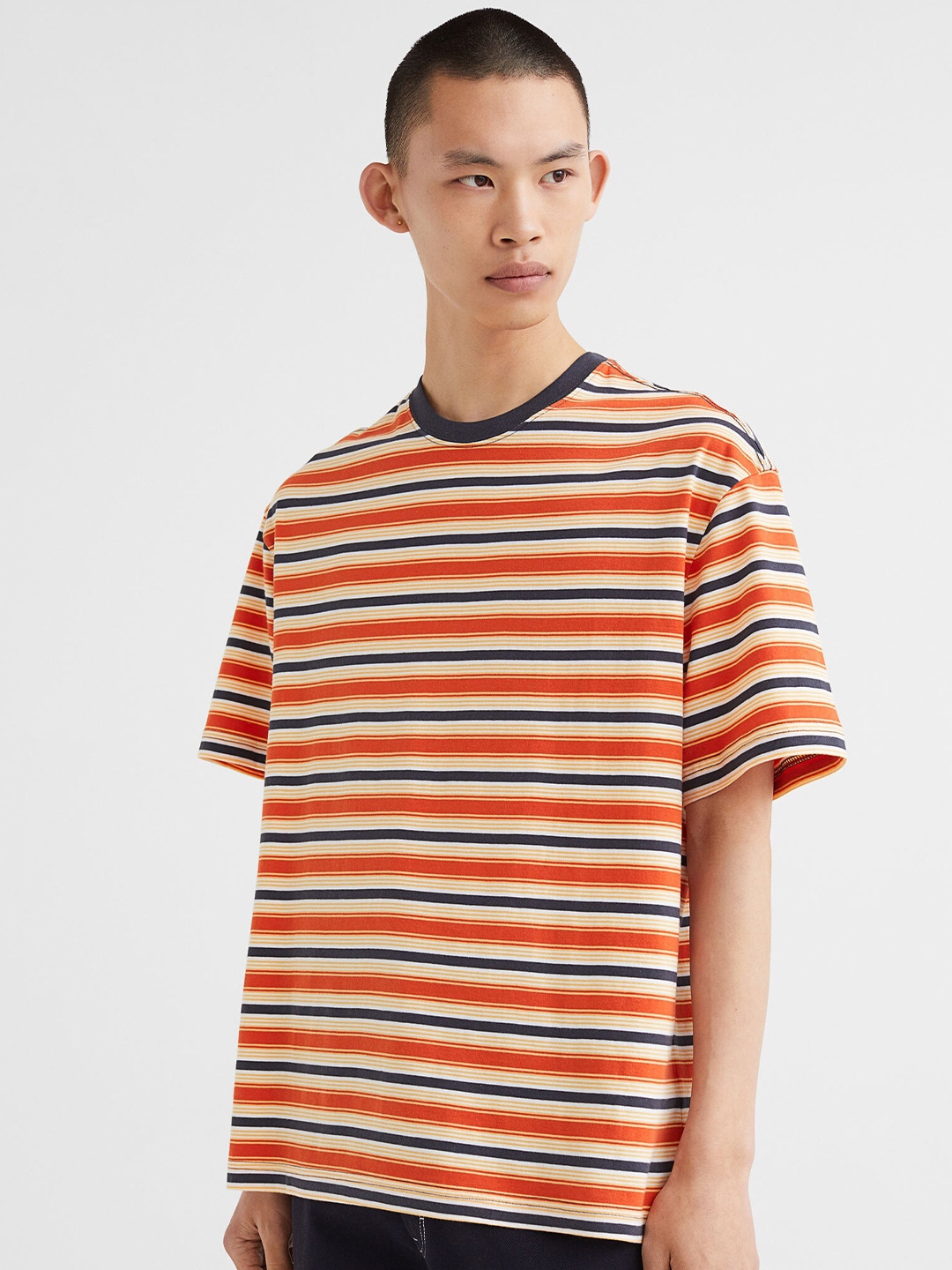 Buy H&M Men Multicoloured Relaxed Fit Cotton T Shirt - Tshirts for Men 