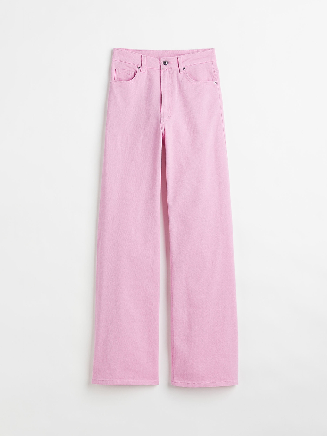 Buy H&M Women Pink Wide Twill Trousers - Trousers for Women 18736340 ...