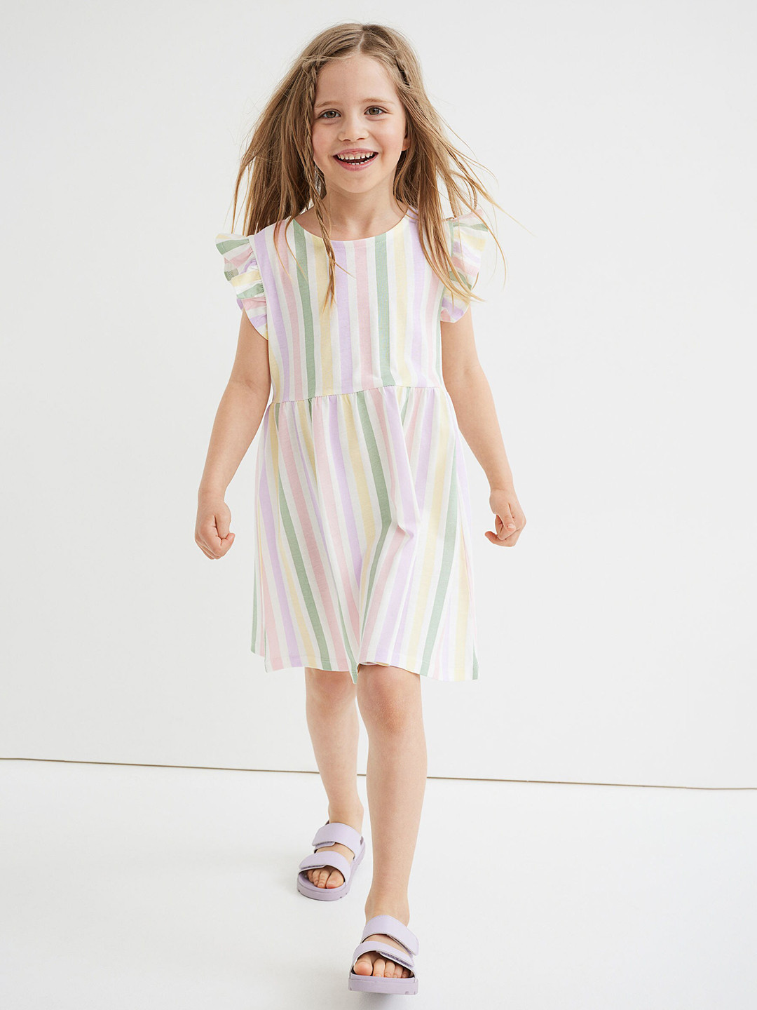 Buy H&M White Cotton Jersey Dress Dresses for Girls 18742908 Myntra