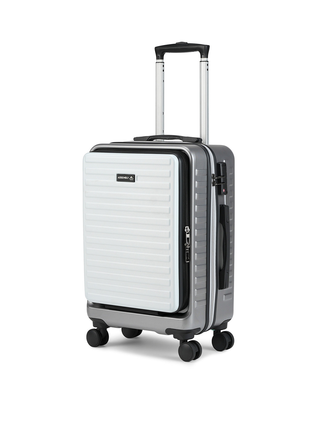 Buy Assembly Colourblocked Hard Sided Cabin Sized Trolley Suitcase 40L