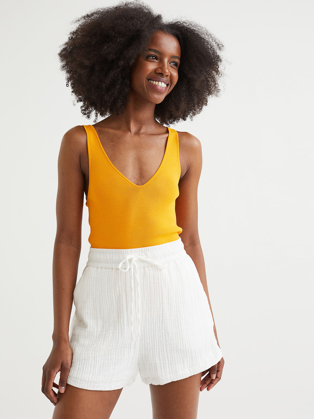 Buy H&M Women White Cotton Shorts Shorts for Women 18747012 Myntra