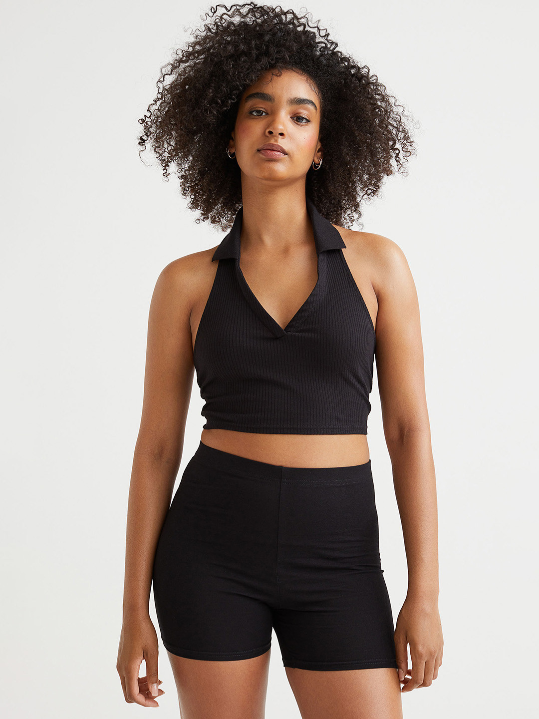 Buy H&M Women Black Cotton Jersey Cycling Shorts Shorts for Women