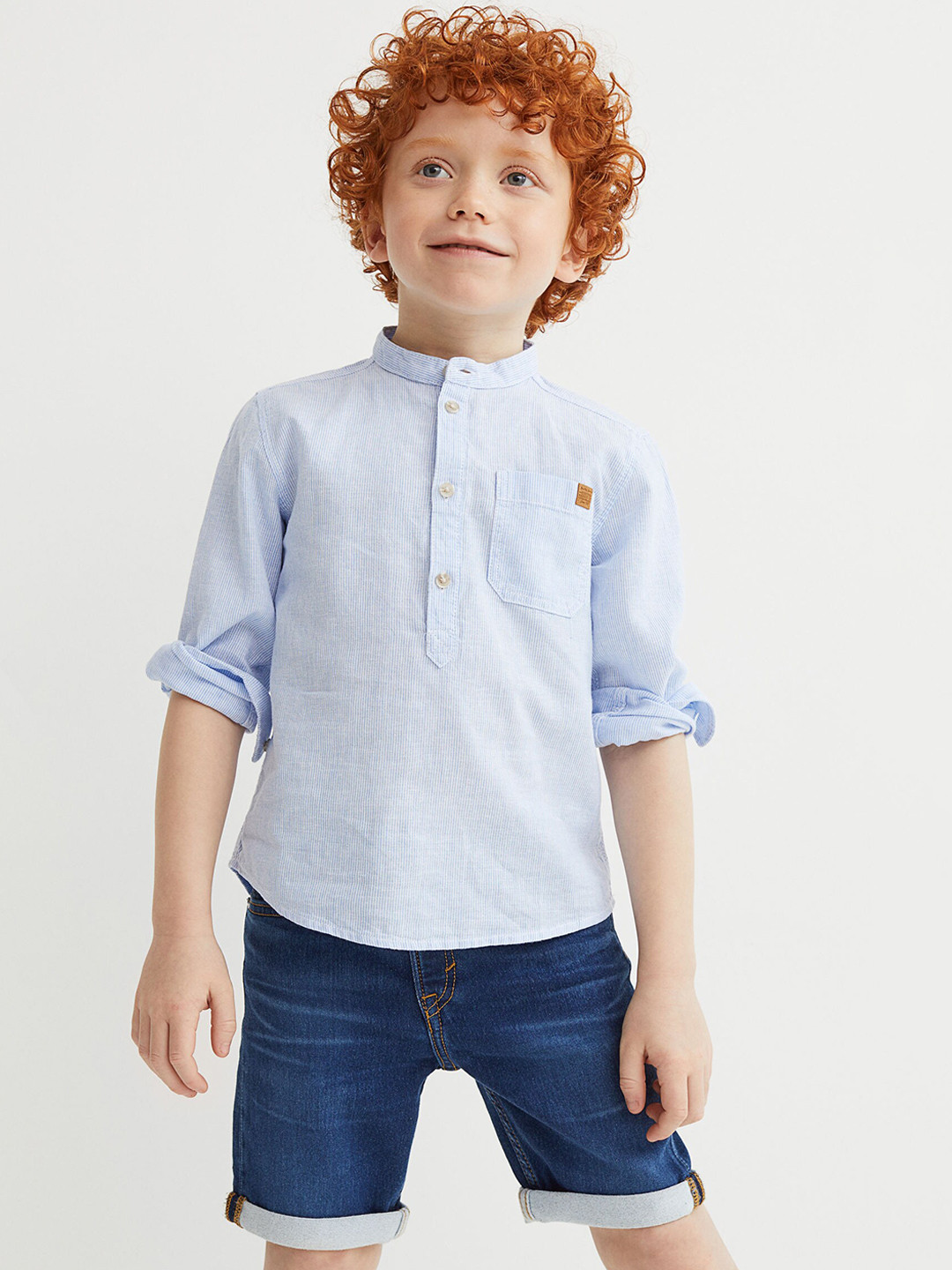 Buy H&M Boys Blue Solid Denim Super Soft Slim Fit Shorts Shorts for