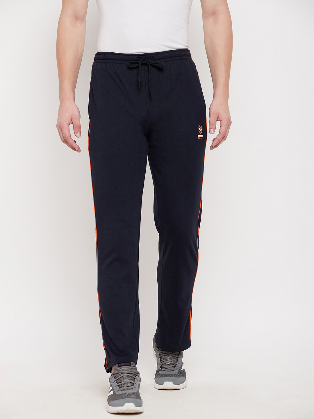 Buy Duke Men Navy Blue Solid Regular Fit Pure Cotton Track Pants