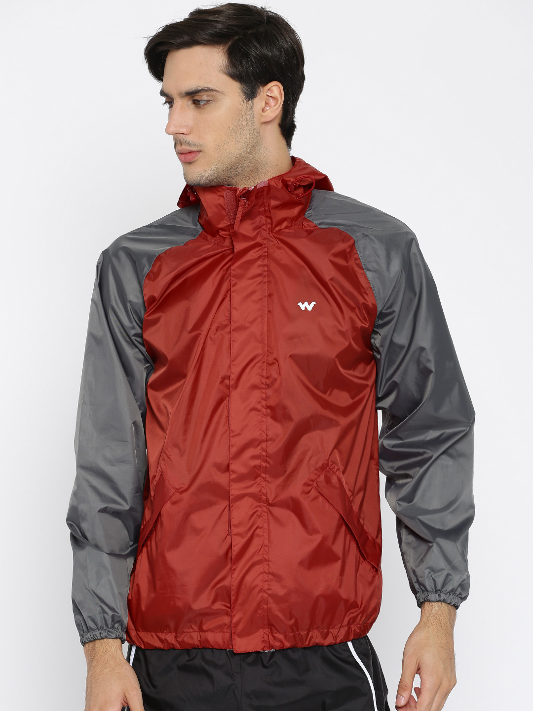 Buy Wildcraft Red & Grey Waterproof Rain Jacket 2 Tone Rain Jacket