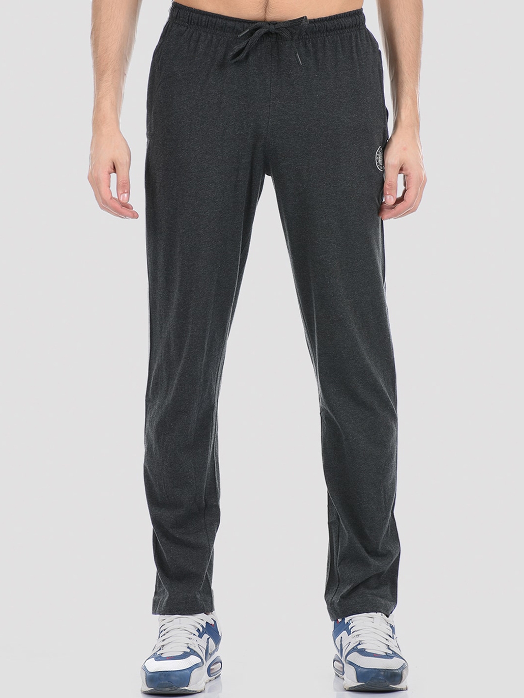 Buy Cloak & Decker By Monte Carlo Men Charcoal Grey Solid Track Pant ...