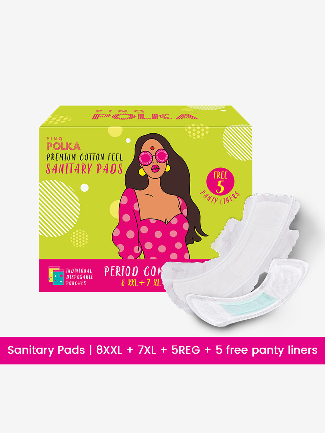 Buy PINQ POLKA Period 20 Sanitary Pads Set Sanitary Napkins for Women