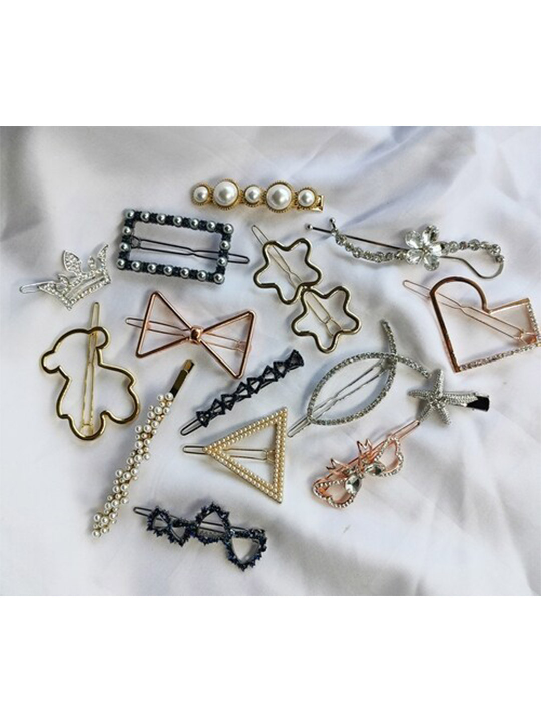 Buy ANNA CREATIONS Women Gold Toned & Blue Embellished U Pins Hair