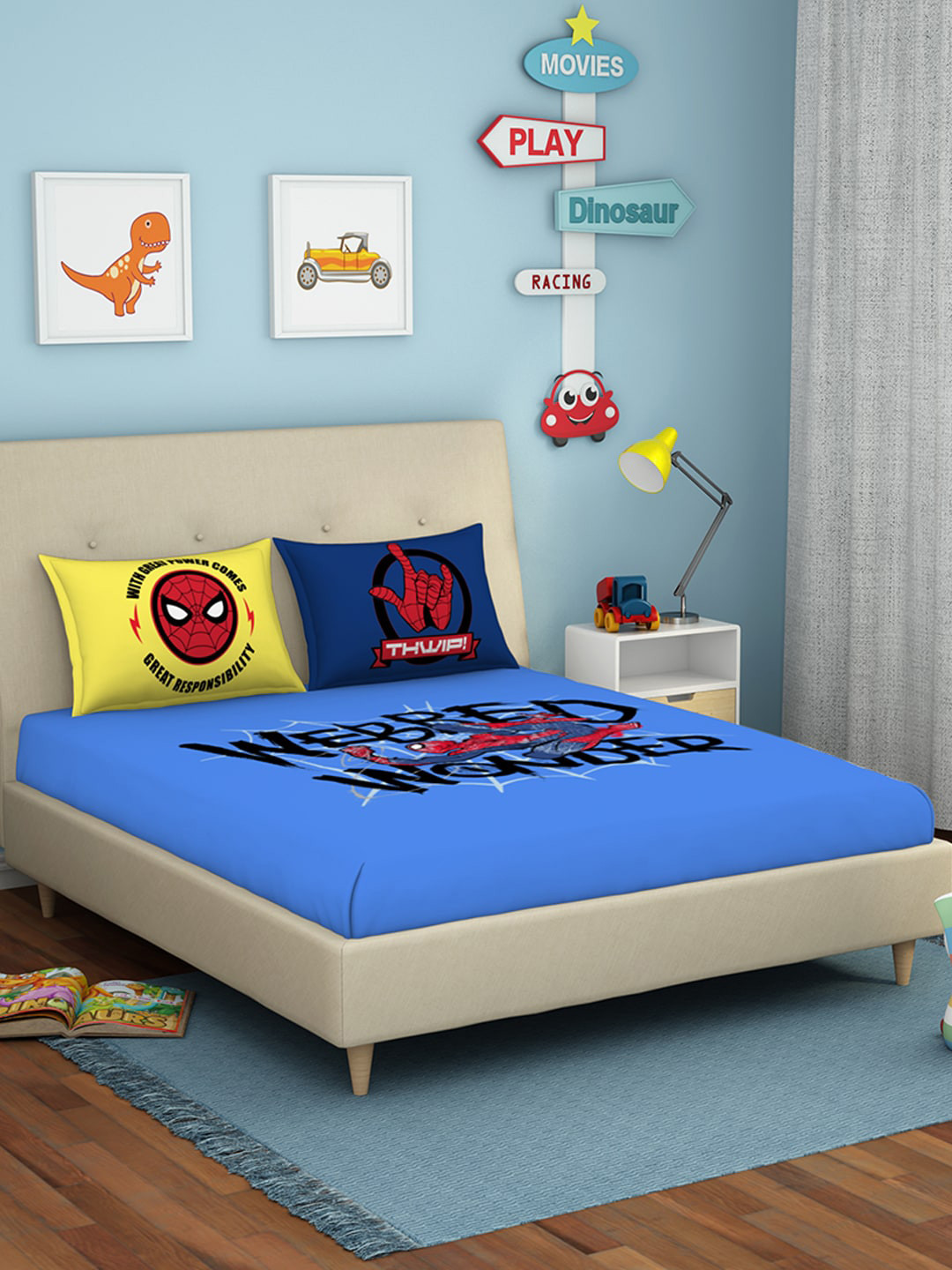 Buy SPACES Unisex Kids Blue Bedsheets Bedsheets for Unisex Kids