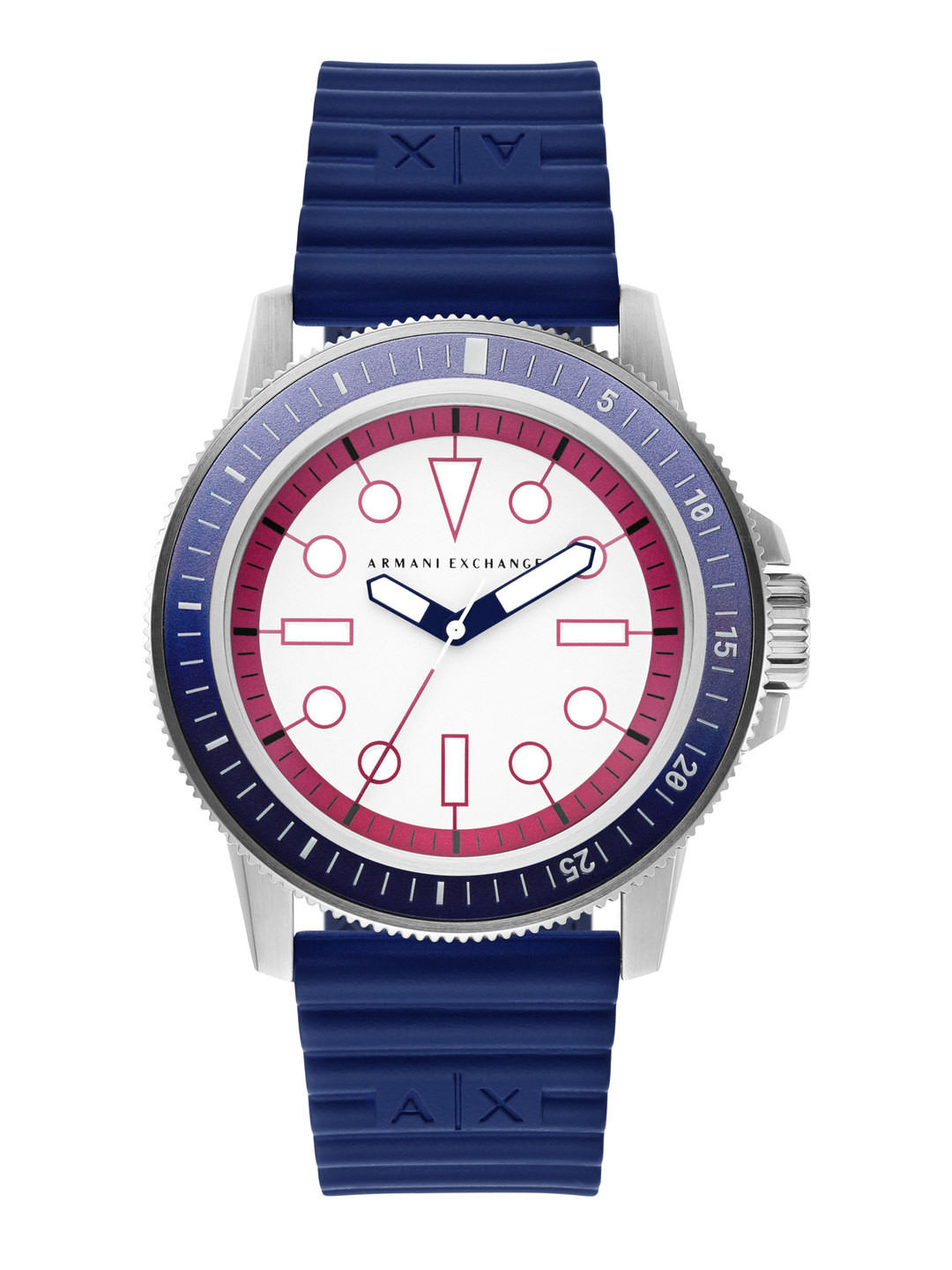 Buy Armani Exchange Men White Dial & Multicoloured Straps Analogue ...