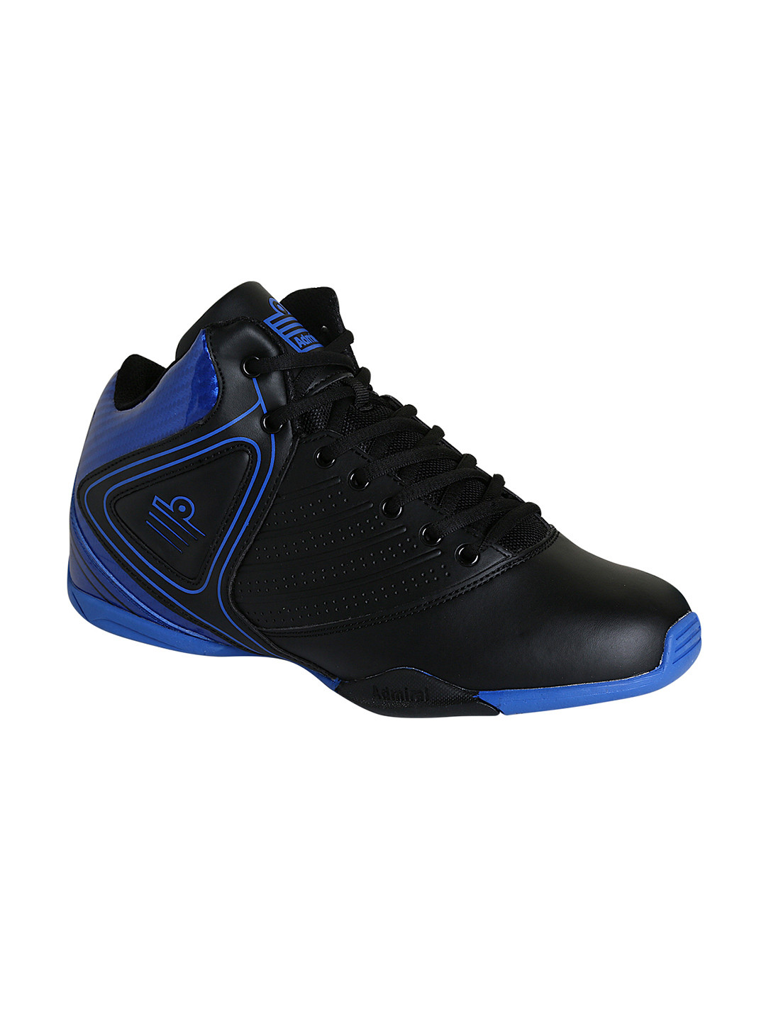 Buy Admiral Men Black Dribbler Leather Mid Top Basketball Shoes Sports Shoes for Men 1875852