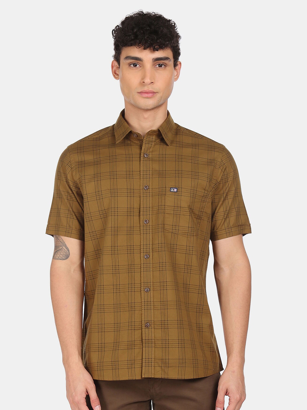 Buy Arrow Sport Men Brown Checked Casual Shirt - Shirts for Men ...