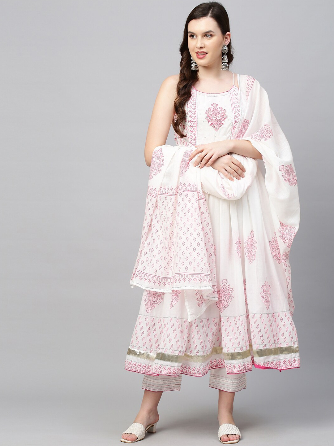 white churidar with dupatta
