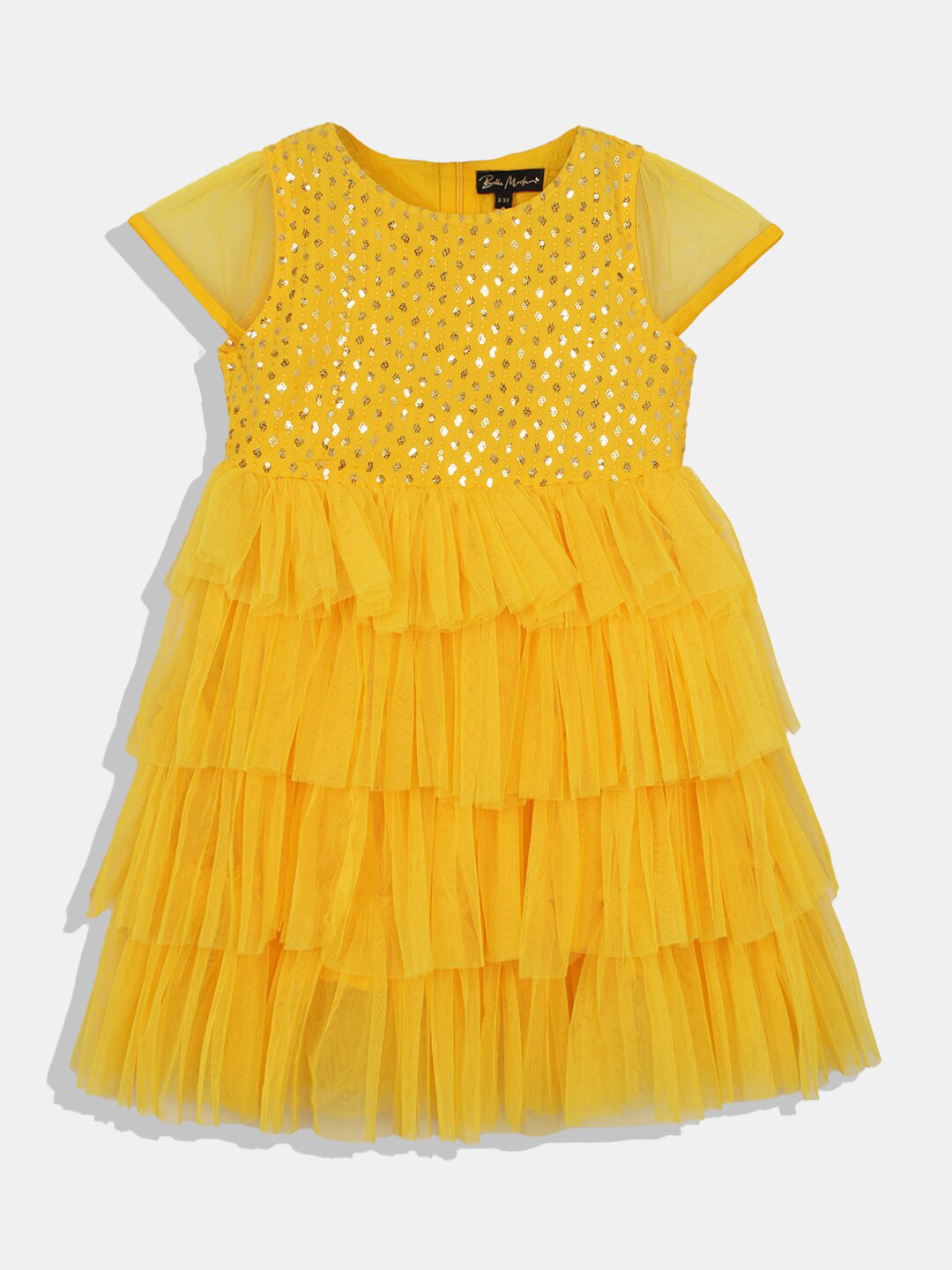 Buy Bella Moda Yellow Embellished Ethnic Dress Ethnic Dresses for