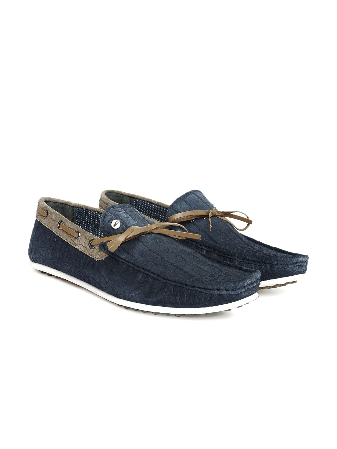 Buy Carlton London Men Navy Blue Suede Boat Shoes Casual Shoes for