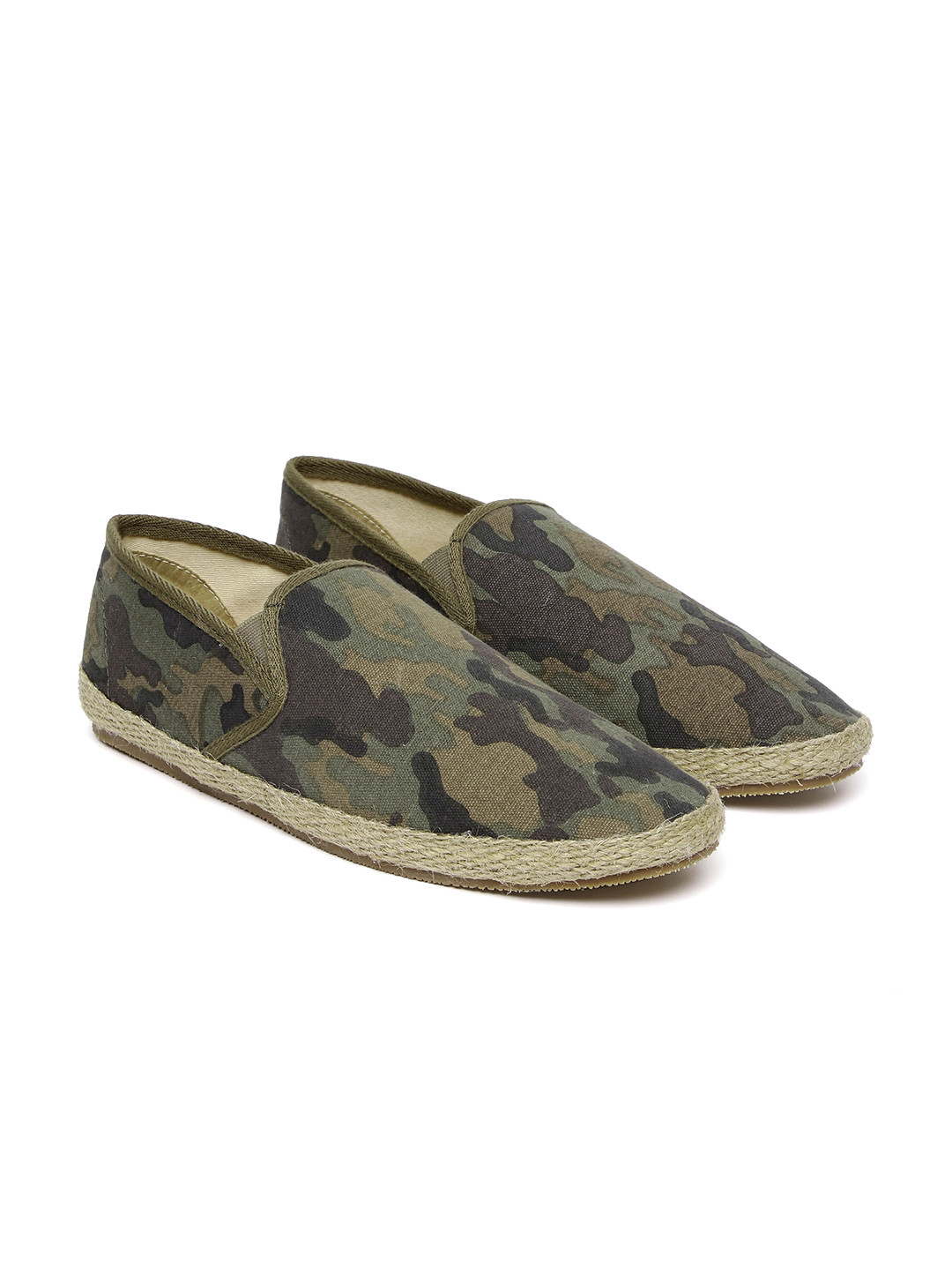 Buy Carlton London Men Olive Green Printed Espadrilles Casual Shoes