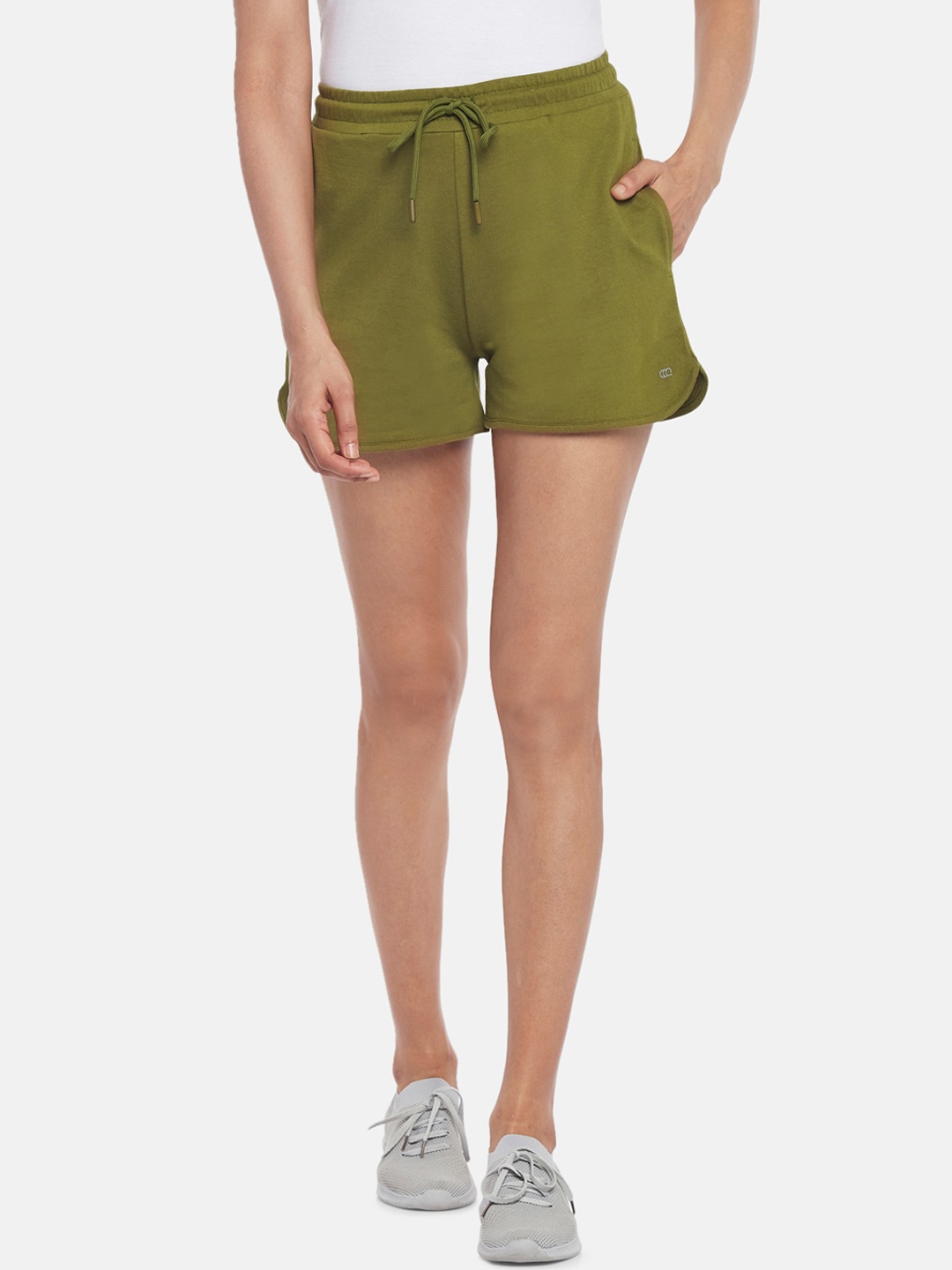 Buy Ajile By Pantaloons Women Olive Green Shorts Shorts for Women