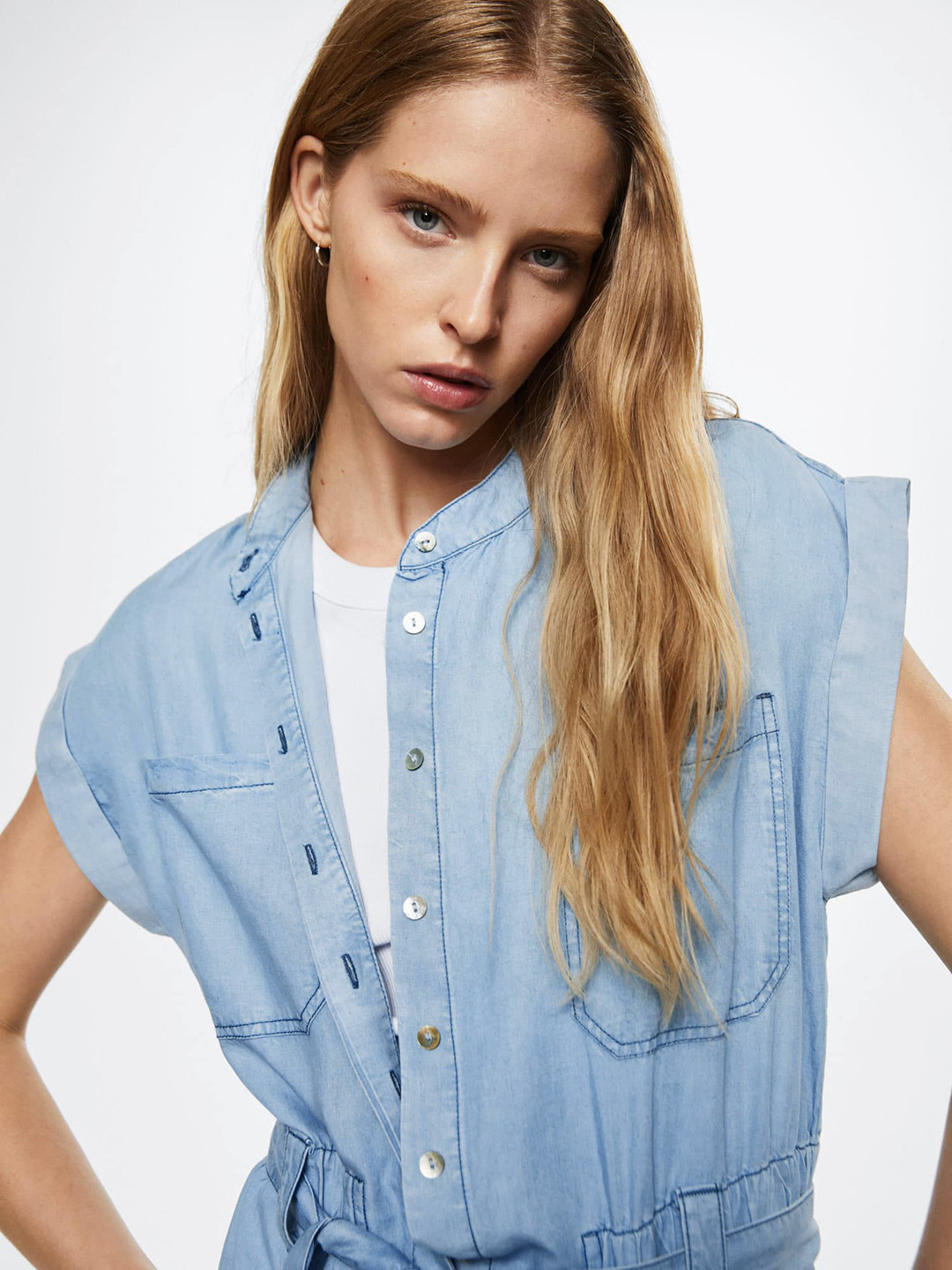 Buy MANGO Blue Solid Linen Jumpsuit Jumpsuit for Women 18783584 Myntra