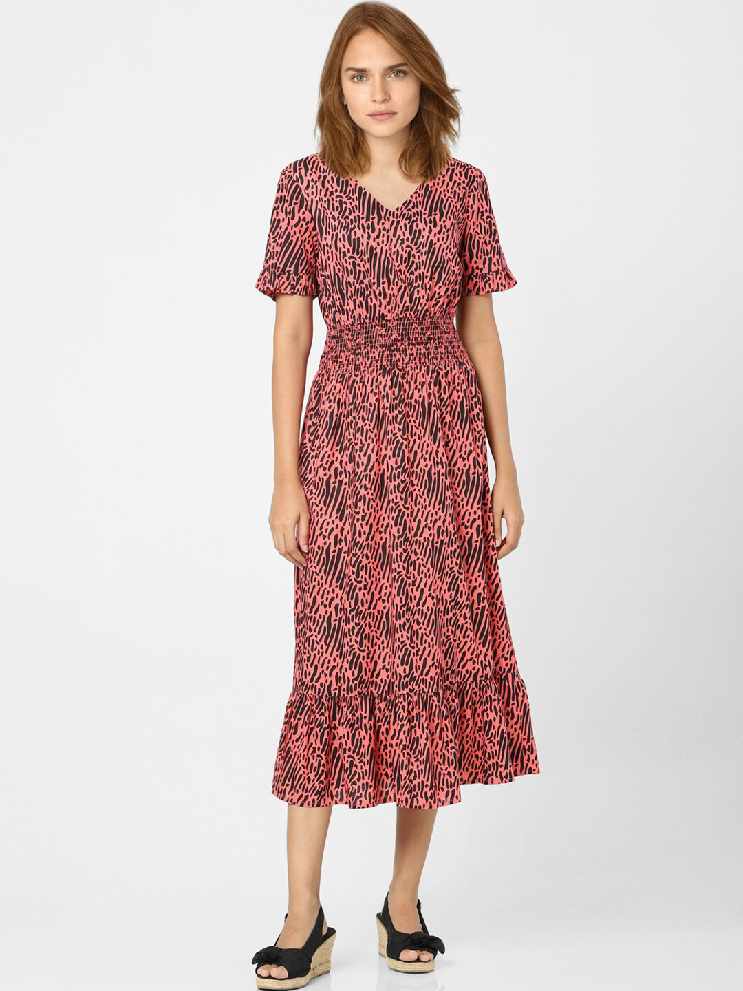 Buy Vero Moda Pink Floral Midi Dress Dresses for Women 18786568 Myntra