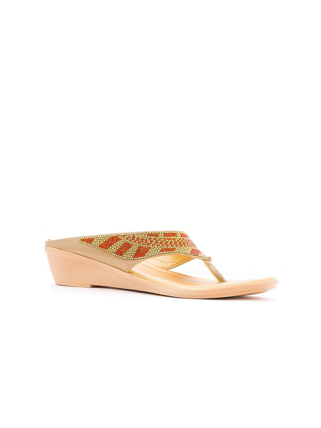 Buy Khadims Women Red & Beige Comfort Sandals Sandals for Women