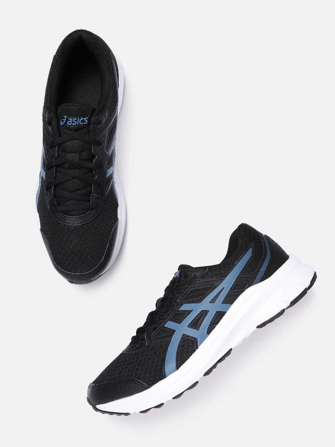 Buy ASICS Men Black Woven Design JOLT 3 Running Shoes - Sports Shoes ...
