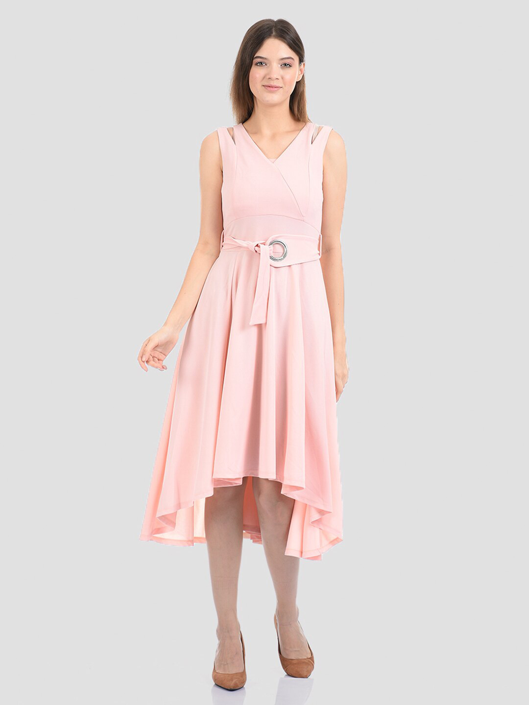 Buy Madame Peach Coloured Midi Dress Dresses for Women 18793926 Myntra