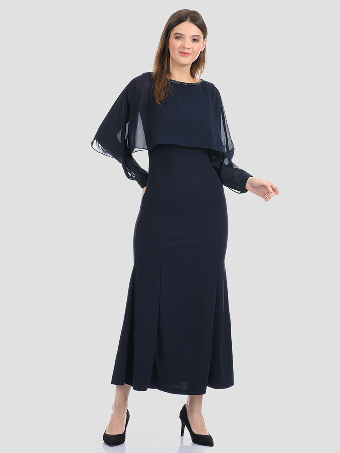 Buy Madame Navy Blue Maxi Dress Dresses for Women 18793934 Myntra