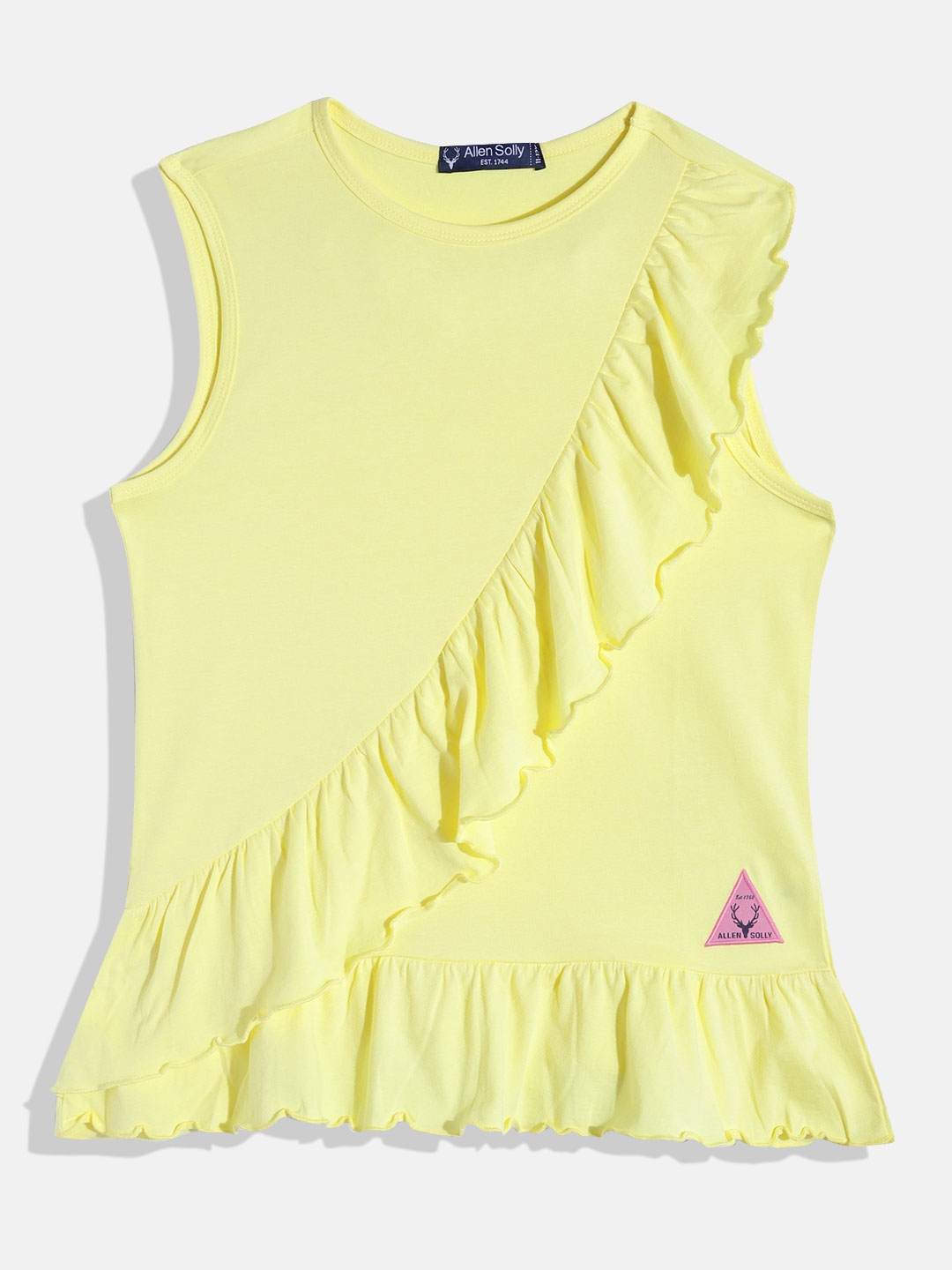 Buy Allen Solly Junior Girls Ruffled Detail Pure Cotton Top - Tops for ...